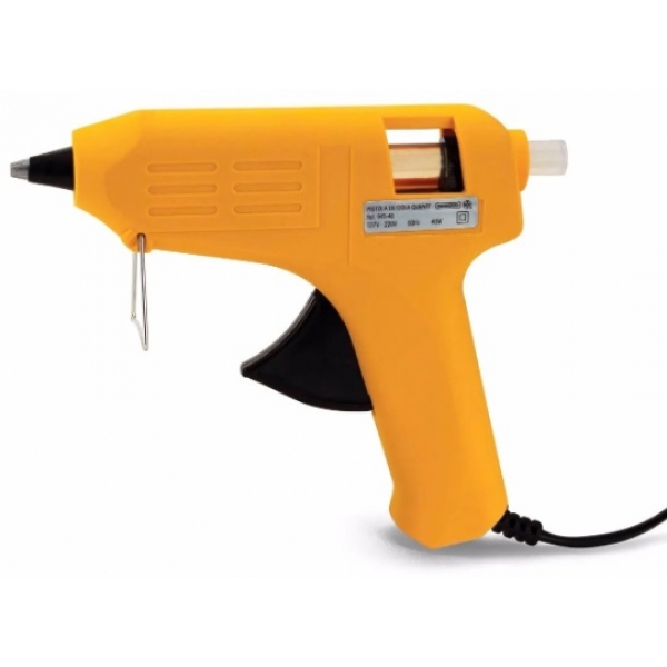 Pistola Aplicadora de Cola Quente Grande 40 W para Bastão de 11 mm Bivolt Interneed