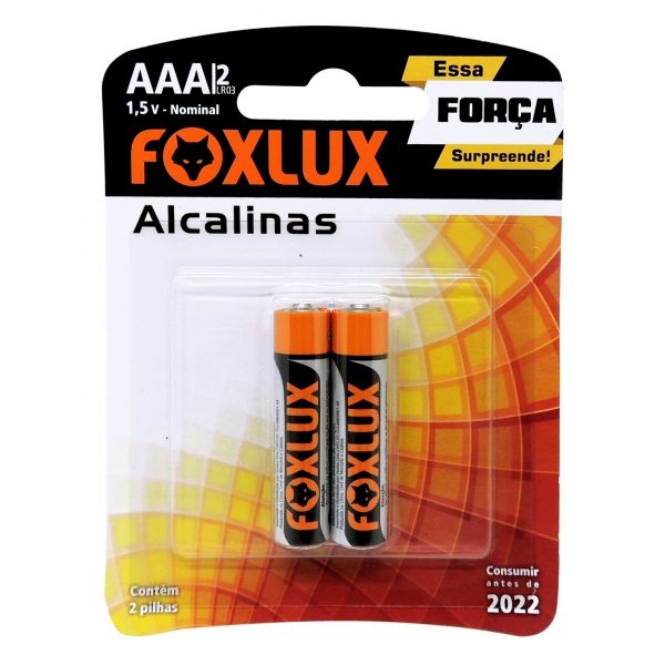 Pilha Alcalina Palito AAA Com 2 Peças 95.04 Foxlux
