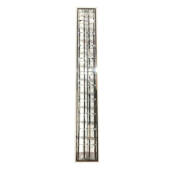 Luminária de Embutir para 2 Lâmpadas Tubulares LED 18 W com Refletor e Aletas Anodizadas Elétrica Bichuette