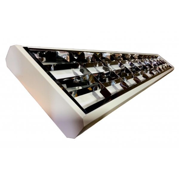 Luminária de Sobrepor para 2 Lâmpadas Tubulares LED 18 W com Refletor e Aletas Anodizadas Elétrica Bichuette