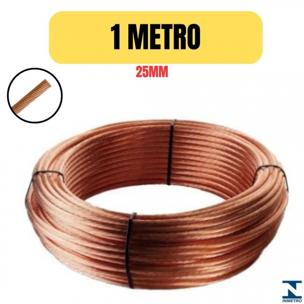 CABO COBREADO NU 25MM PARA ATERRAMETO NORMATIZADO