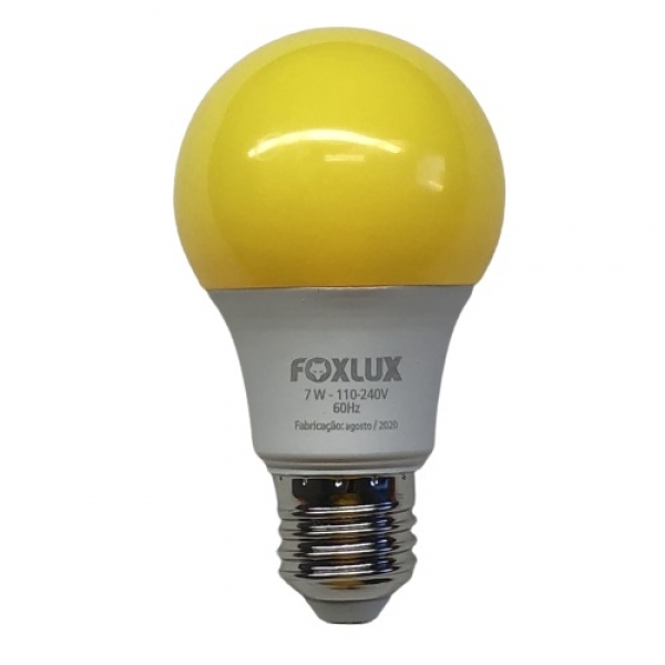 Lampada LED Bulbo A60 7 W E27 Amarela Bivolt 90.83 Foxlux