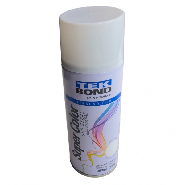Tinta Spray Uso Geral 350 ml Branco Brilhante Tekbond