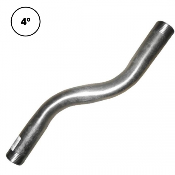 Curva para eletroduto Galvanizada 4 pol. formato S Elétrica Bichuette