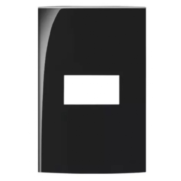 Placa 4 X 2 1 Postos Horizontal Preta Ebony PA015916 Margirius