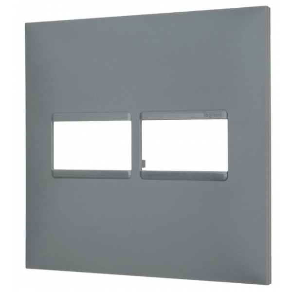 Placa 4 x 4 para 1+1 Módulos Cinza Pial Plus+ 618511CZ Pial Legrand