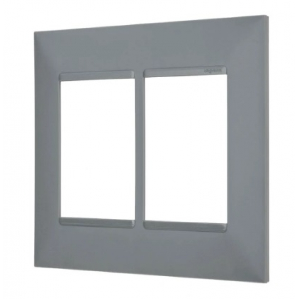 Placa 4 x 4 para 3+3 Módulos Cinza Pial Plus+ 618516CZ Pial Legrand