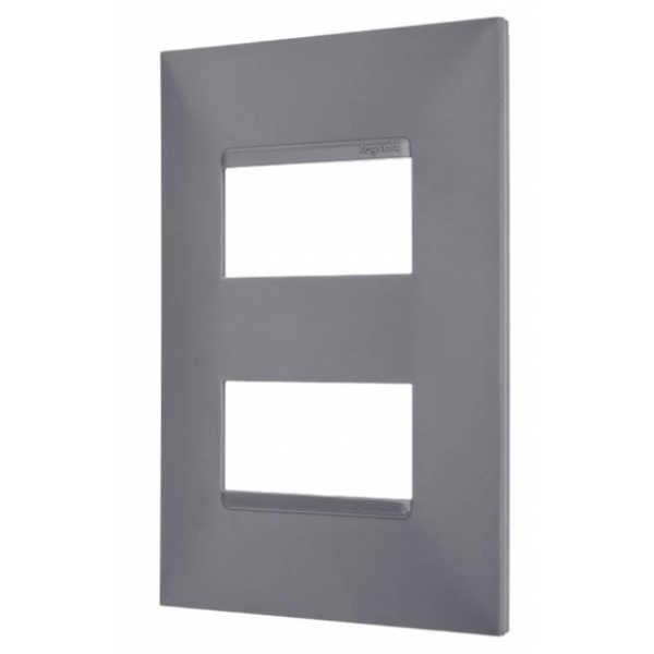 Placa 4 x 2 para 2 Módulos Separados Cinza Pial Plus+ 618506CZ Pial Legrand