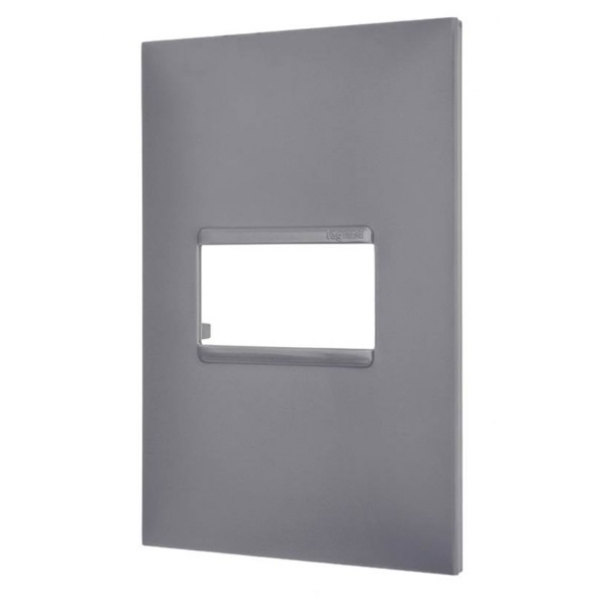 Placa 4 x 2 para 1 Módulo Cinza Pial Plus+ 618501CZ Pial Legrand