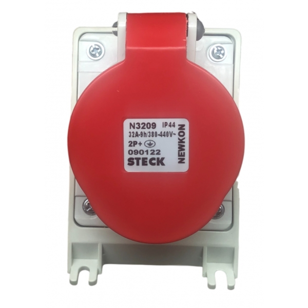 Tomada Industrial 2P+T 32 A 380–440 V Vermelho N3209 Steck