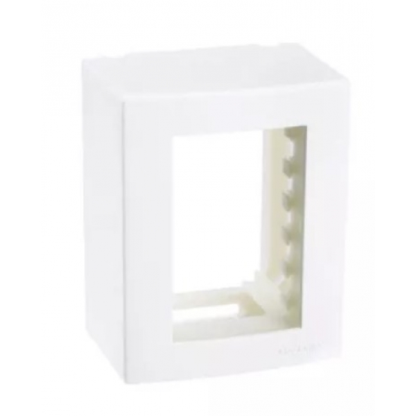 Caixa de Sobrepor 95 x 75 mm para 3 Módulos com Suporte Branca Sleek Margirius