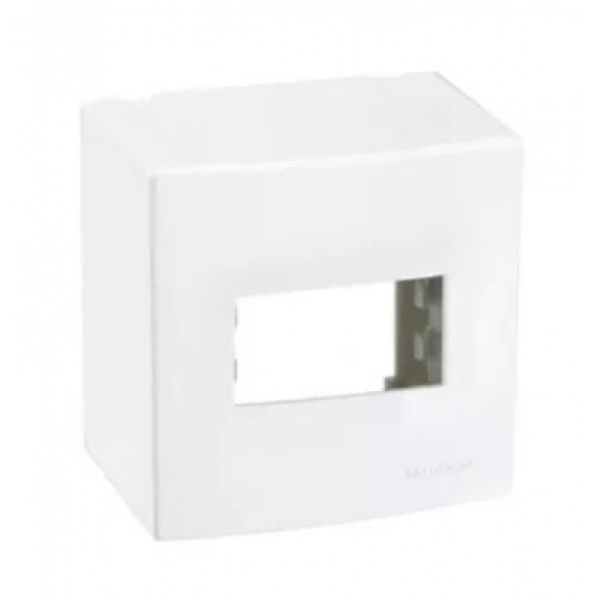 Caixa de Sobrepor 75 x 75 mm para 1 Módulo com Suporte Branca Sleek Margirius