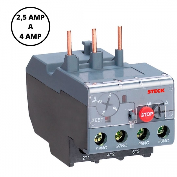 Relé Térmico Ajustável 2,5 a 4 A 50/60 Hz SRT254 Steck