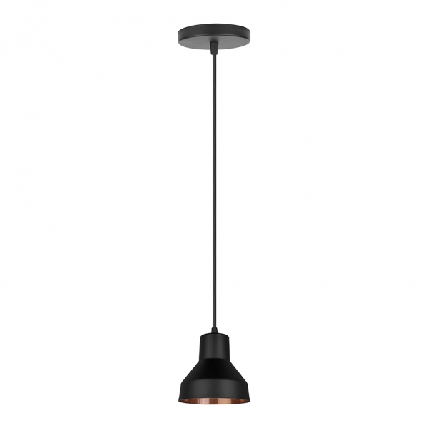 Pendente Alumínio Viena Preto Cobreado Pd130/1ptco Kin Light