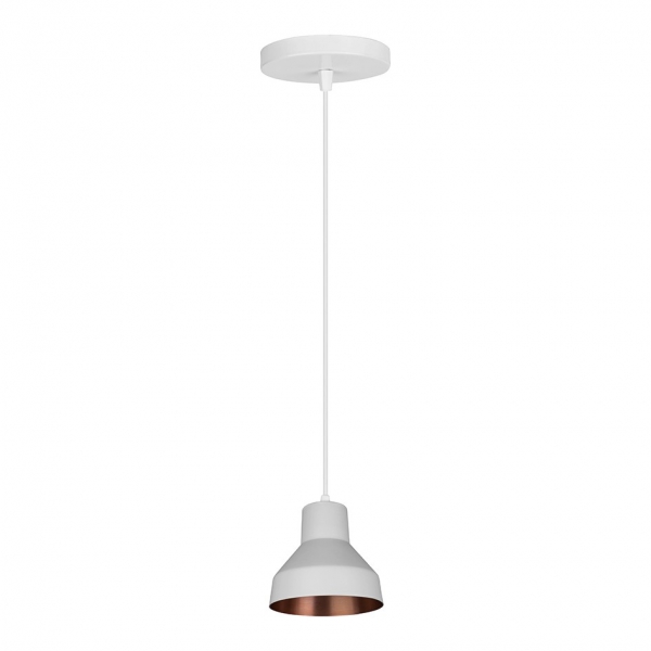 Pendente Alumínio Viena Branco Cobreado Pd130/1bcco Kin Light