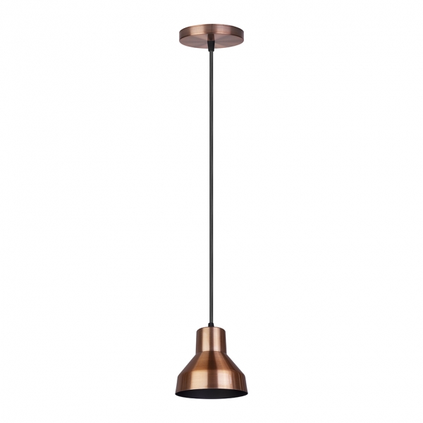 Pendente Alumínio Viena Cobreado Preto Pd130/1copt Kin Light