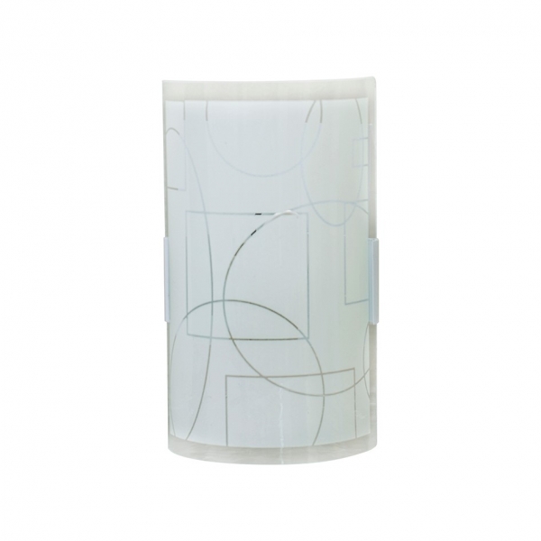 Arandela Vidro Curvo Jateado 20cm 1xe27 Ar1013/1 Kin Light