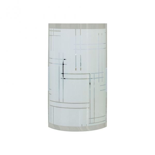 Arandela Vidro Curvo Jateado 20cm 1xe27 Ar1014/1 Kin Light