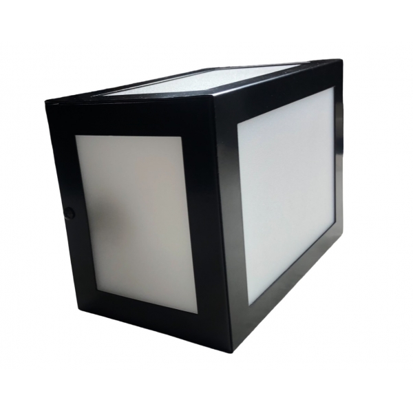 Arandela Retangular com 5 Fachos para 1 Lâmpada E27 Preto 290 Ideal Iluminação