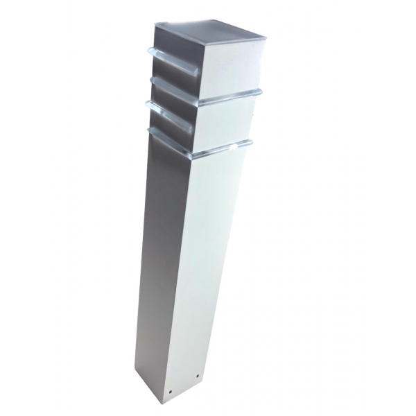 Poste Balizador Tubo 3 50 cm para 1 Lâmpada E27 Branco PA-9050 Ideal Iluminação