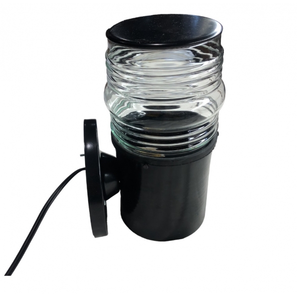 Arandela de Alumínio com Vidro Preto 230 PT Ideal Iluminação