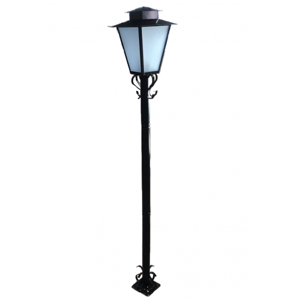 Poste Jardim 1,76m Colonial Quadrado Preto P-3 Pt Ideal Iluminação