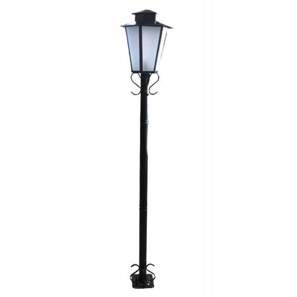 Poste Jardim 1,76m Colonial Sextavado Preto P-9 Pt Ideal Iluminação
