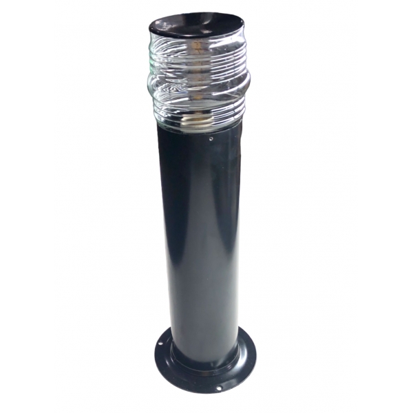 Poste Balizador Timoneiro Com Vidro Preto P-50 Pt Ideal Iluminação