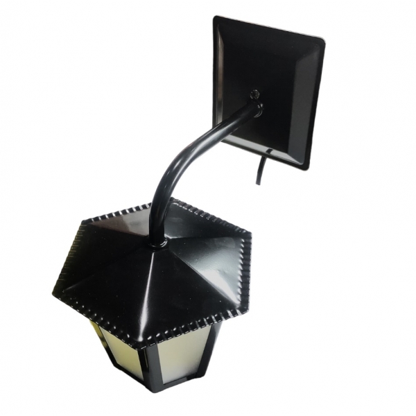 Arandela Colonial Sextavado Pequena Preto L-1 B Pt Ideal Iluminação