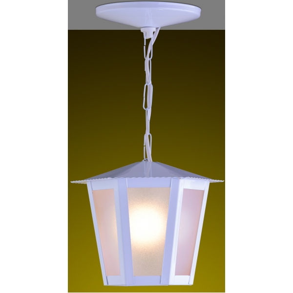 Pendente Colonial Sextavado Pequena Branco L-1 C Br Ideal Iluminação