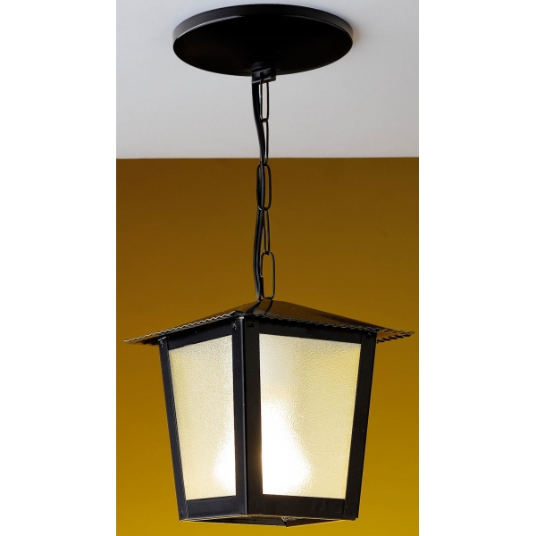 Pendente Colonial Quadrado Pequena Preto L-2 C Pt Ideal Iluminação
