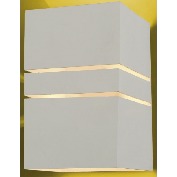 Arandela Tubo Quadrado 2frisos 1lampada G-9 Branco 982 Ideal Iluminação