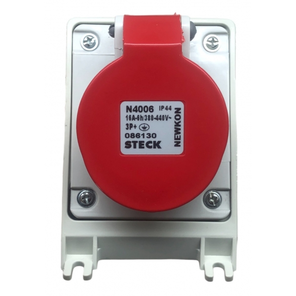 Tomada Industrial 3P+T 16 A 380 V Vermelho A40061 Steck