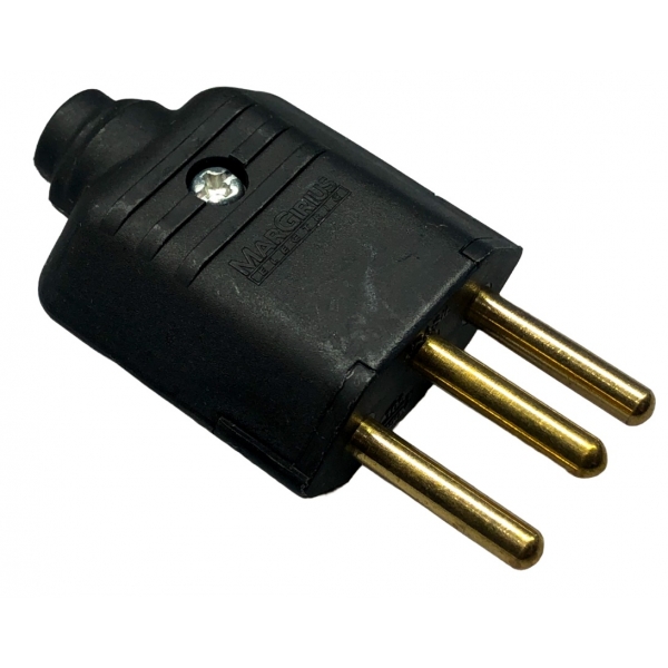 Plugue Macho 2p+t 10 A Padrao Preto PA12686 Margirius