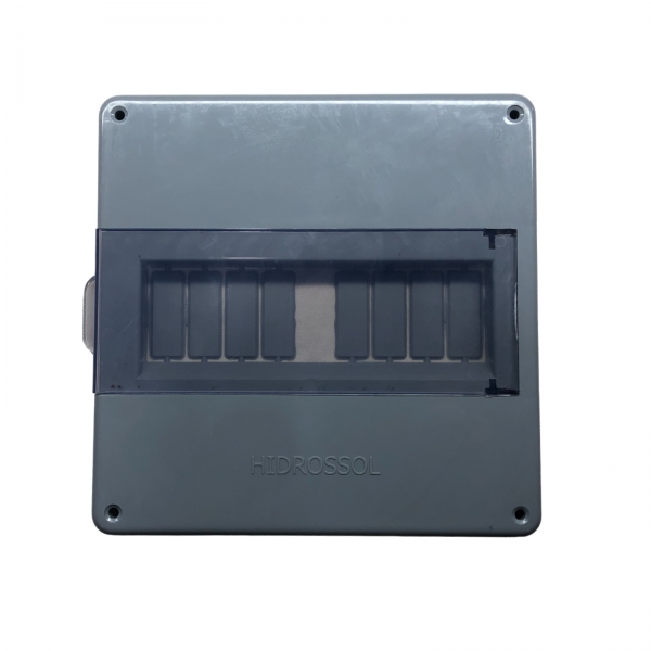 Espelho Placa PVC para ate 9disjuntor DIN 20x20cm Cinza Hidrossol