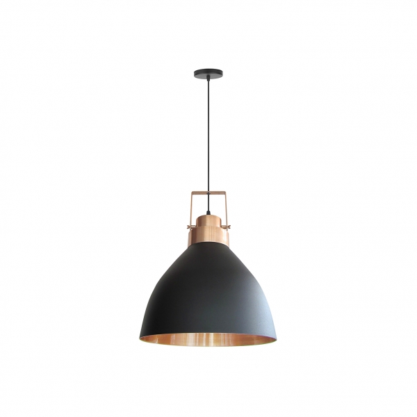 Luminária Pendente Alumínio Aveiro Preto Cobreado Pd400/preto-co Kin Light