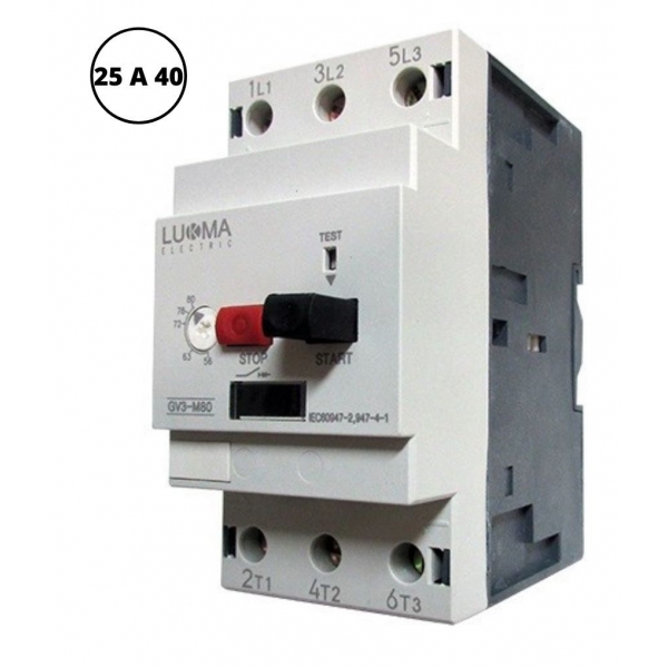 Disjuntor Motor Ajustável 25 a 40 A 38014 Lukma