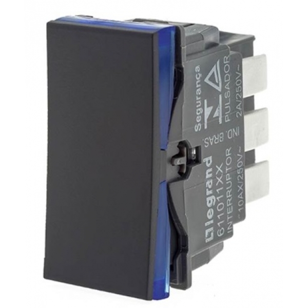 Interruptor Paralelo 10 A 250 V Preto com Borne Automático Pial Plus+ 611011PT Pial Legrand