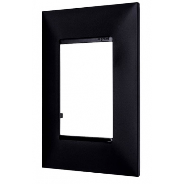 Placa 4 x 2 para 3 Módulos Preta Pial Plus+ 618503PT Pial Legrand