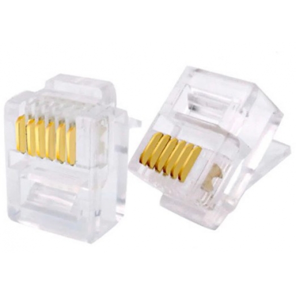 Plugue Modular RJ12 Macho para Telefonia Referência 051800 Interneed
