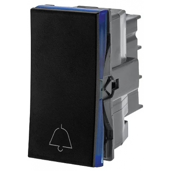 Interruptor Pulsador para Campainha 2 A 250 V Preto com Borne Automático Pial Plus+ 611012PT Pial Legrand