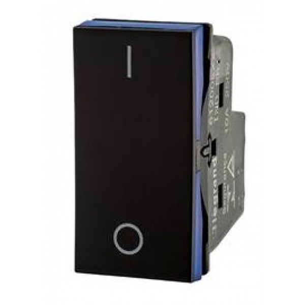 Interruptor Bipolar Simples 10 A 250 V Preto Pial Plus+ 612005PT Pial Legrand