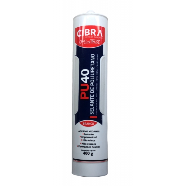 Selante de Poliuretano PU 40 Branco 400 g 150015 Cibra