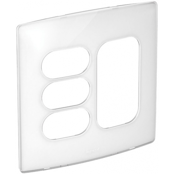 Placa 4 x 4 3 Junto + 3 Posto Separado Nereya Sugar Gloss 663463 Pial Legrand