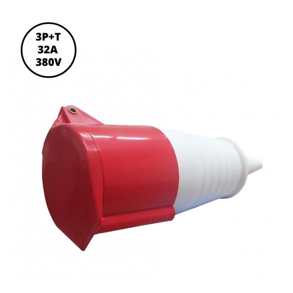 Acoplamento Industrial Fêmea 3P+T 32 A 380 V Vermelha 40005 Lukma