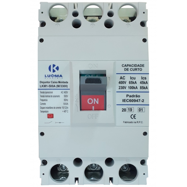 Disjuntor Caixa Moldada Tripolar 500 A 33023 Lukma