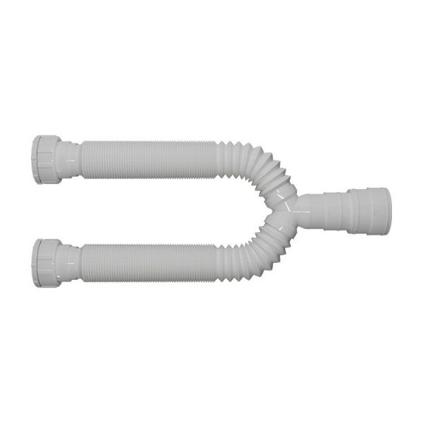 Sifao Tubo Extensivo Duplo Universal Branco Com Roscas 11/2 11/4 7/8 030205 Blukit