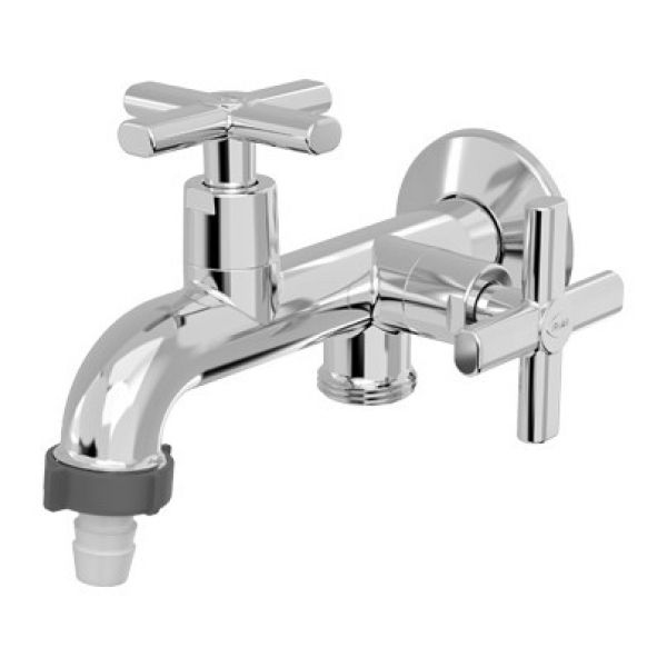 Torneira de Parede com Derivação para Tanque e Máquina Cromado 191562 Blukit