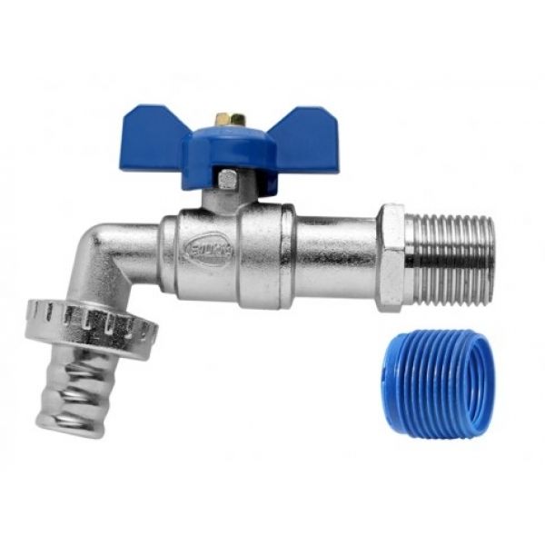 Torneira Niquelada Esfera para jardim 1/2 190124 Blukit