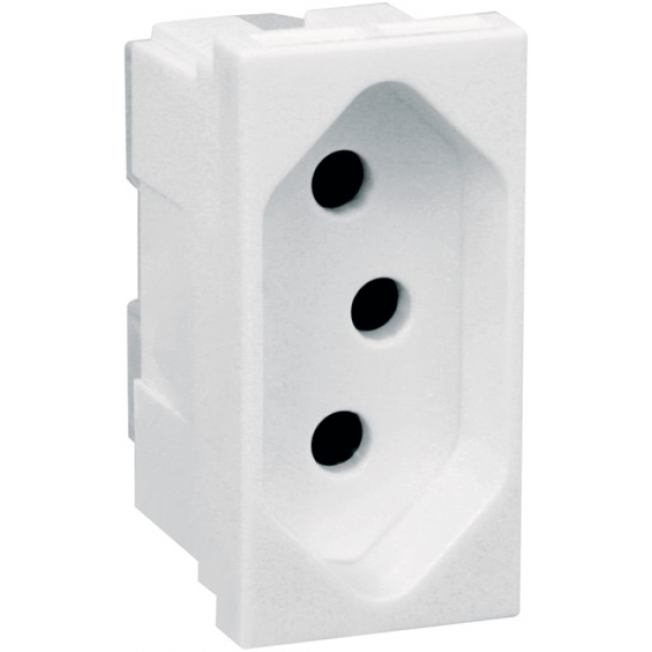 Tomada 2P+T 10 A 250 V Branca com Borne Parafuso Pial Plus+ 615040BC Pial Legrand